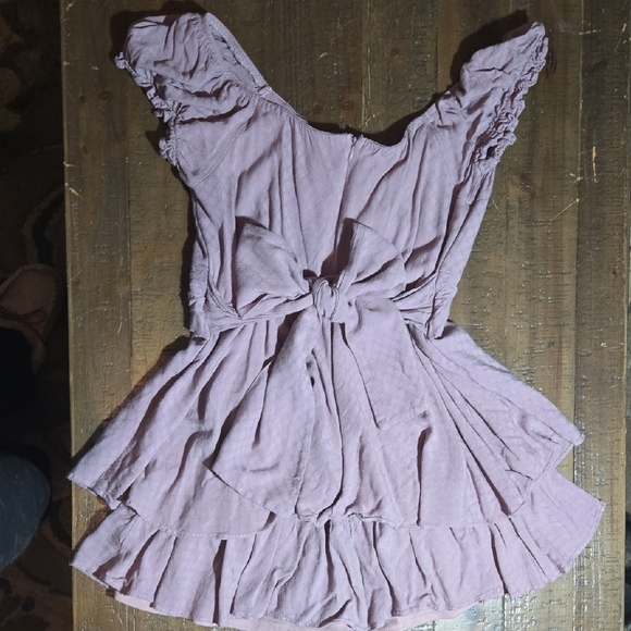 Altar'd State Mauve Ruffle Lg Jumpsuit Romper Cottagecore Fairycore Balletcore - Picture 4 of 4